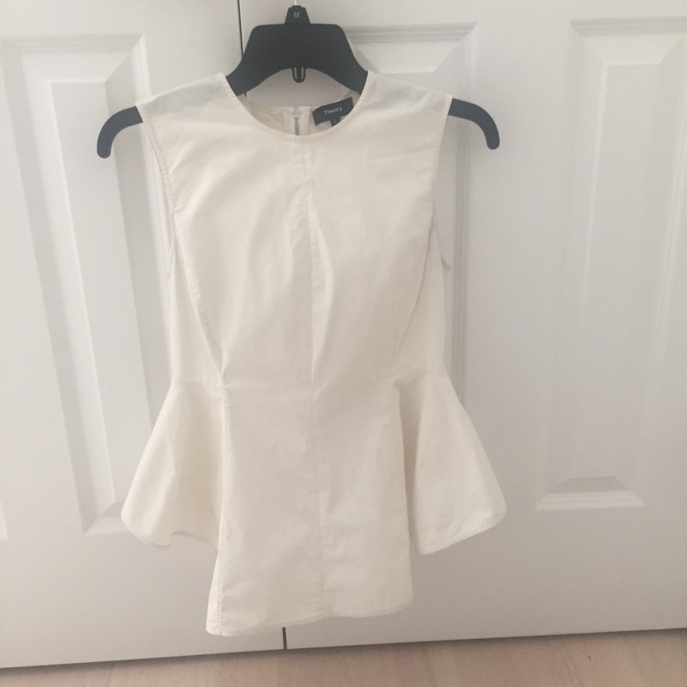 Theory sleeveless cotton stretch top